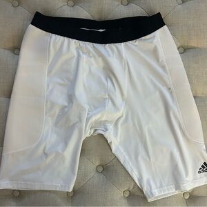 Adidas Men’s Size XL Sliding Shorts Triple Stripe Slider White NWOT